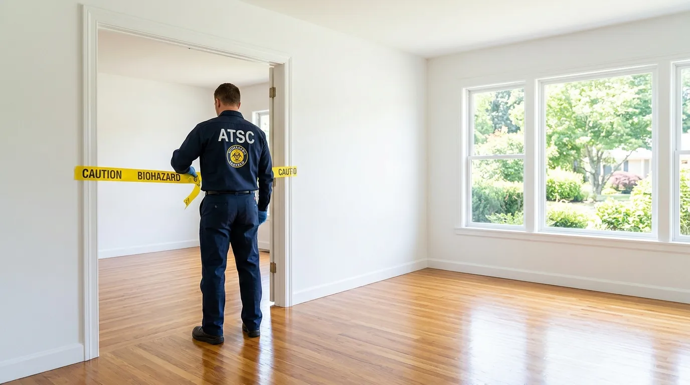 Certified biohazard cleanup crew performing Trauma Scene Cleanup in Hillview